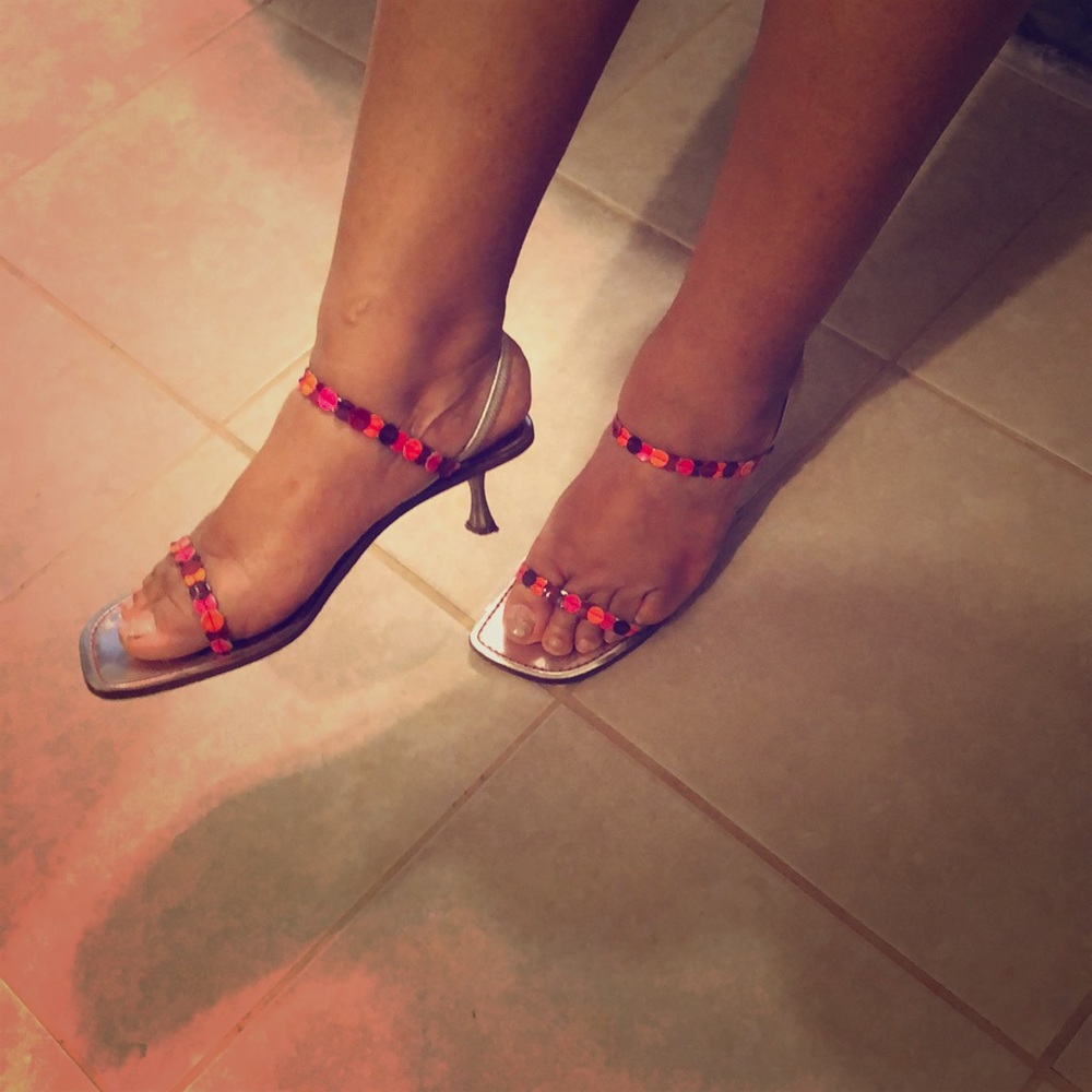 Strappy kitten heels